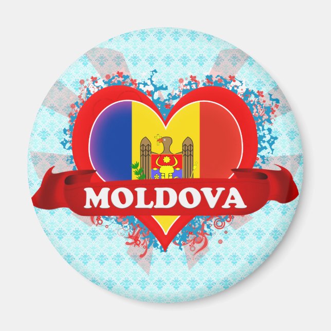 Imán Vintage I Love Moldavia (Frente)