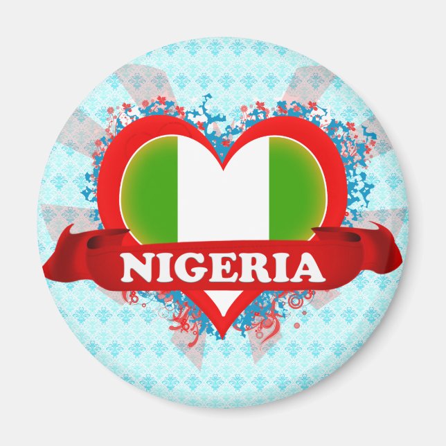 Imán Vintage I Love Nigeria (Frente)