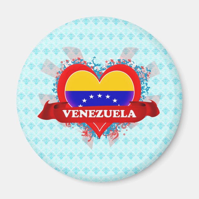 Imán Vintage I Love Venezuela (Frente)