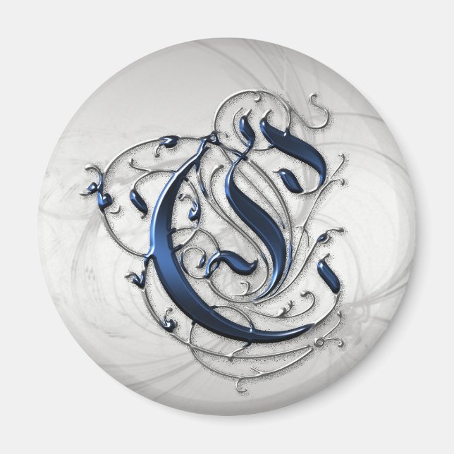 Imán Vintage Inicial C (Frente)