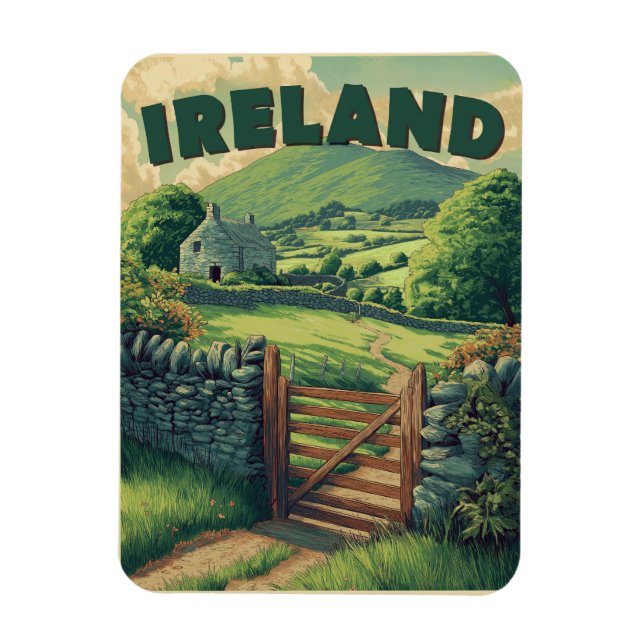 Imán Vintage Ireland Countryside (Vertical)