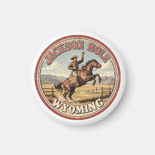 Imán Vintage Jackson Hole Bucking Bronco wyoming gits