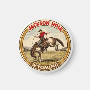 Imán Vintage Jackson Hole Bucking Bronco wyoming vaquer