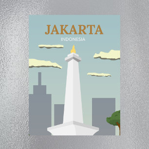 Imán Vintage Jakarta Indonesia Travel Magnet