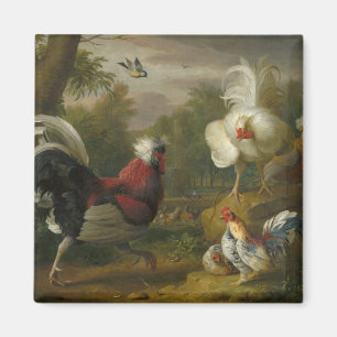 Imán Vintage Jakob Bogdani La lucha de los Cockrels