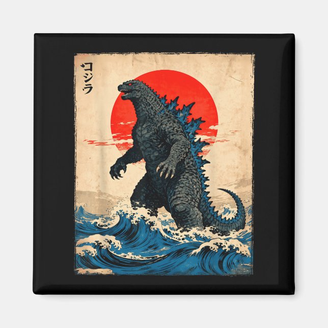 Imán Vintage Japanese Art Kaiju Monster  (Frente)