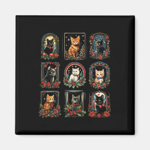 Imán Vintage Kitten Navidades Gatos