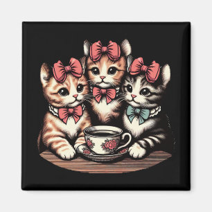 Imán Vintage Kittens Tea Fiesta