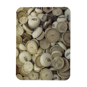 Imán Vintage Knobs de porcelana fría y caliente
