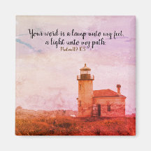 Vintage Lighthouse Psalm 119:105 Magnet