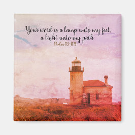 Imán Vintage Lighthouse Psalm 119:105 Magnet