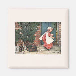 Imán Vintage Little Miss Muffet Spider Nursery Rhyme