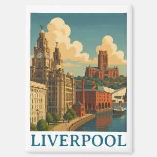 Imán Vintage Liverpool England Travel City View
