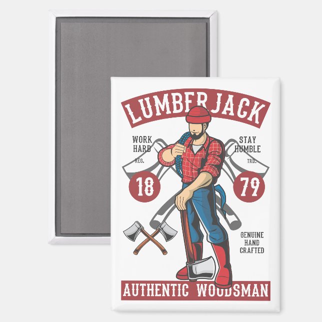 Imán Vintage Lumberjack (Anverso/Reverso)