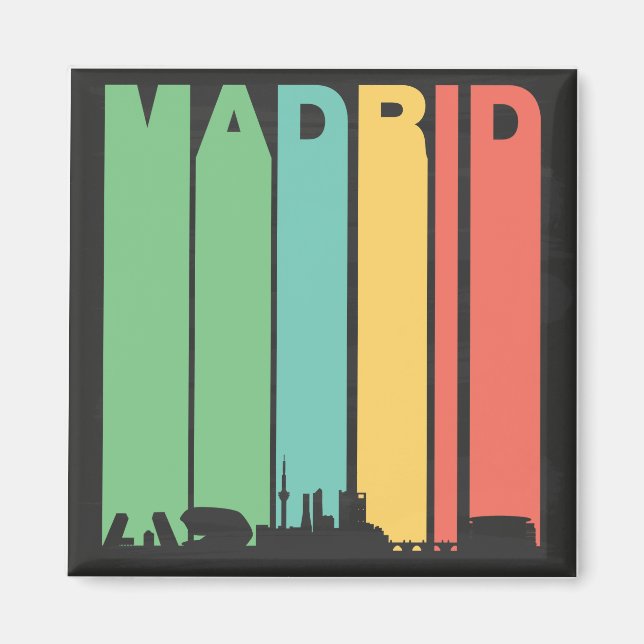 Imán Vintage Madrid Cityscape (Frente)