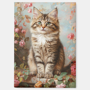 Imán Vintage Maine Coon Kitten Pintura