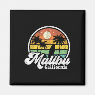 Imán Vintage Malibu Beach California Ca Surfing Retro S