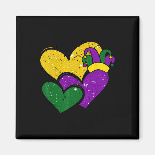 Imán Vintage Mardi Gras Corazones Lindos Niñas Mujeres