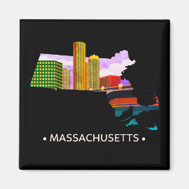 Imán Vintage Massachusetts State Magnet