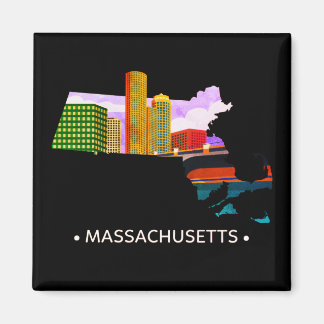 Imán Vintage Massachusetts State Magnet