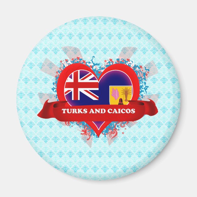 Imán Vintage Me Encantan Las Turcas Y Caicos (Frente)