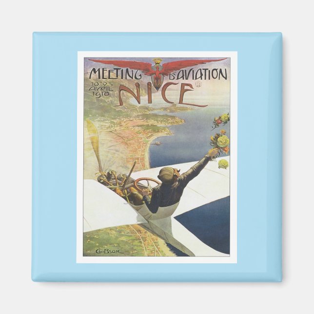 Imán Vintage Meeting D'Aviation Nice Magnet (Frente)