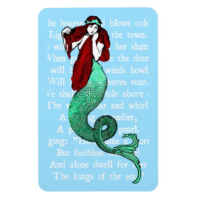 Imán Vintage Mermaid Magnet (Vertical)