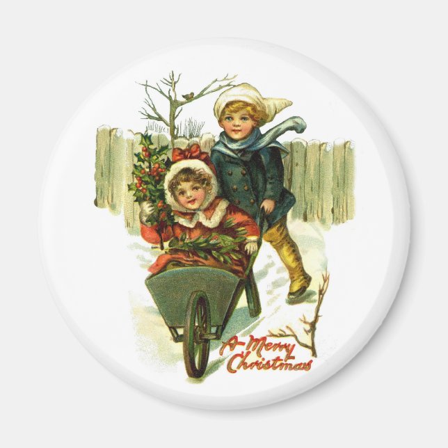 Imán Vintage Merry Christmas Magnet (Frente)