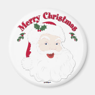 Imán Vintage Merry Christmas Santa