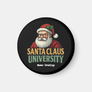 Imán Vintage Merry Christmas Santa Claus University