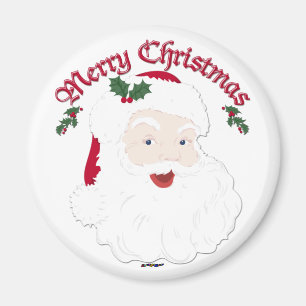 Imán Vintage Merry Christmas Santa - script