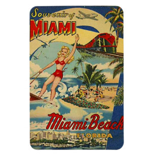 Imán Vintage Miami Beach, la Florida, los E.E.U.U. -