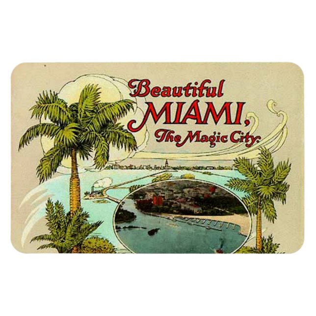 Imán Vintage Miami, Florida, Estados Unidos - (Horizontal)