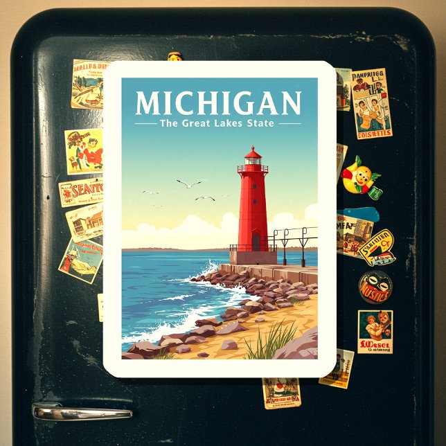 Imán Vintage Michigan (Subido por el creador)