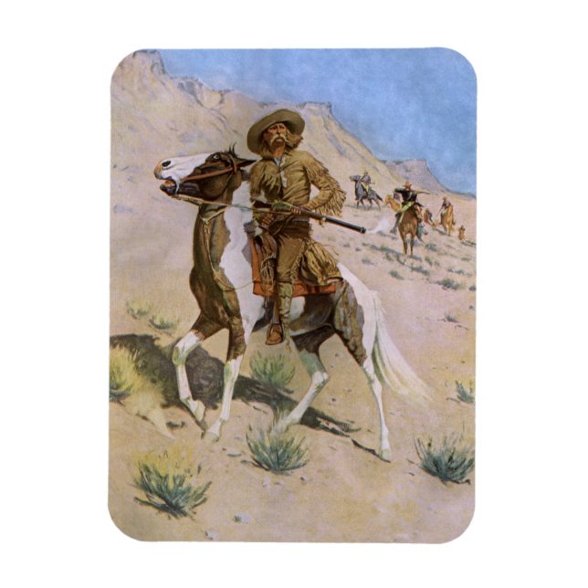 Imán Vintage Military Cowboys, The Scout by Remington (Vertical)