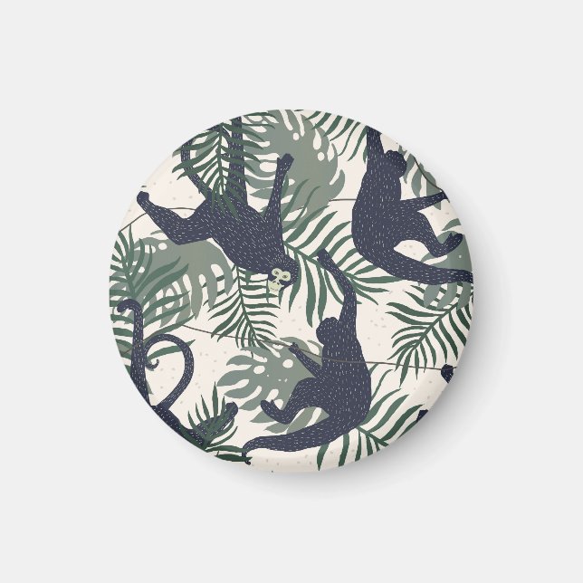 Imán Vintage Monkey Pattern (Frente)