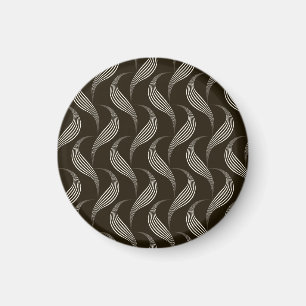 Imán Vintage monocromo: Ornamento geométrico sin foco.