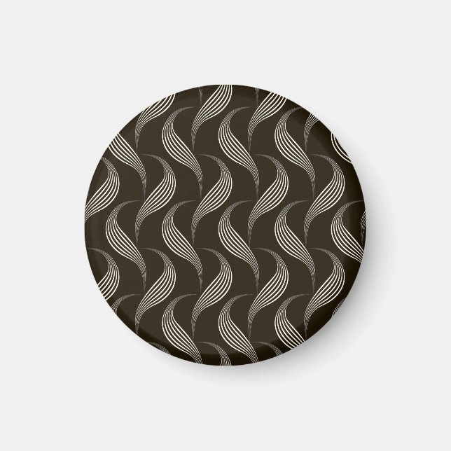 Imán Vintage monocromo: Ornamento geométrico sin foco. (Frente)