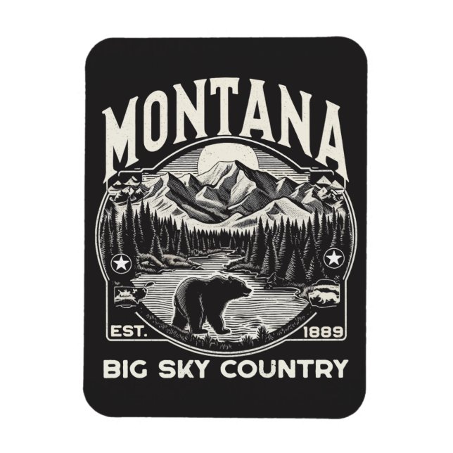 Imán Vintage Montana Big Sky Country (Vertical)
