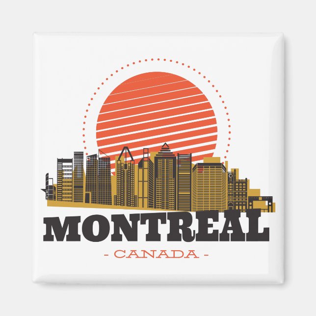 Imán Vintage Montreal Canada Skyline (Frente)