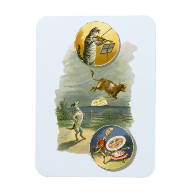 Imán Vintage Mother Goose Nursery Rhyme Hey Diddle (Vertical)
