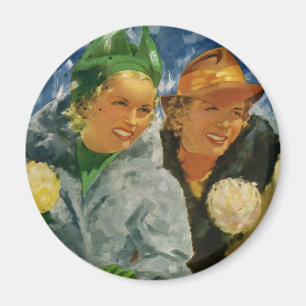 Imán Vintage Mujeres Elegantes y Elegantes, ¡Mejores Am