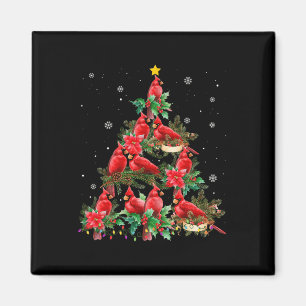 Imán Vintage Navidad Cardenal Birds Snowoweather Tre