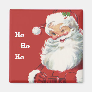 Imán Vintage Navidad, feliz Papá Noel Winking