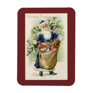 Imán Vintage Navidad saludos Santa