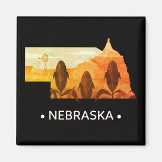 Imán Vintage Nebraska State Magnet