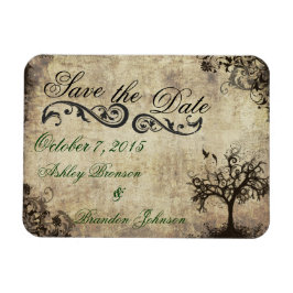 Imán Vintage New Life Save the Date Boda Magnet