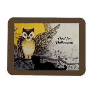 Imán Vintage Night Owl Wing en Branch Moon
