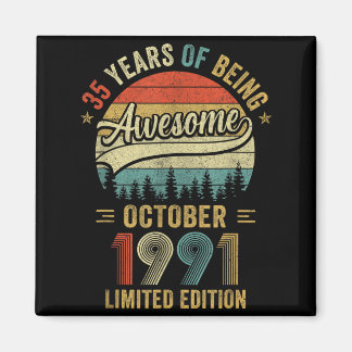 Imán Vintage octubre 1991 35 años 35 cumpleaños