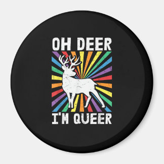Imán Vintage Oh Deer estoy orgullosamente queer LGBT Ga